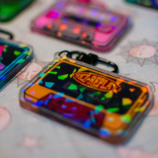 stray kids album cassette tape keychain - skz-replay