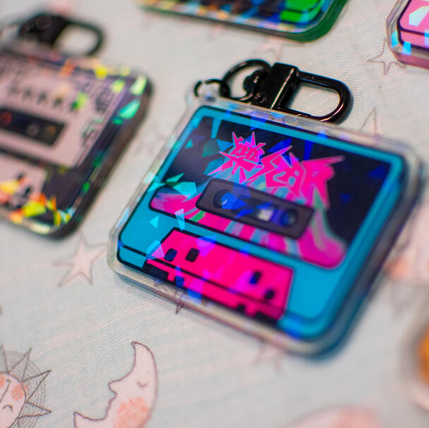 stray kids album cassette tape keychain - rockstar