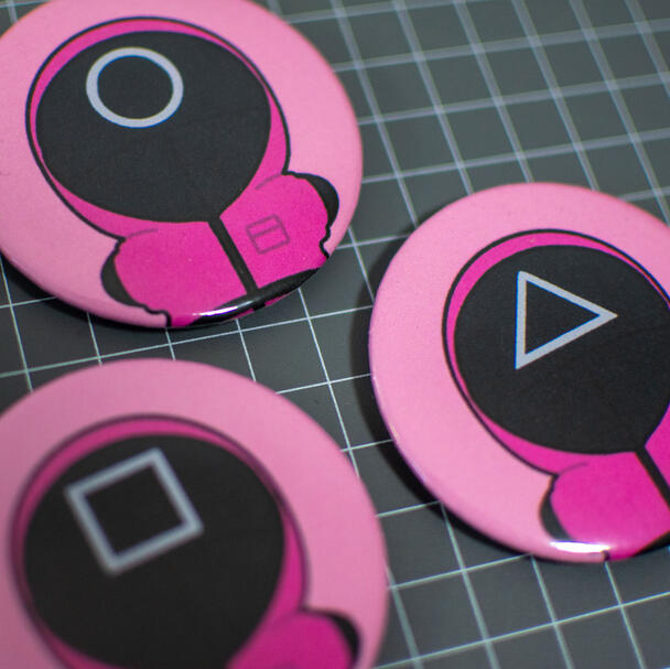 squid game pink soldiers buttons